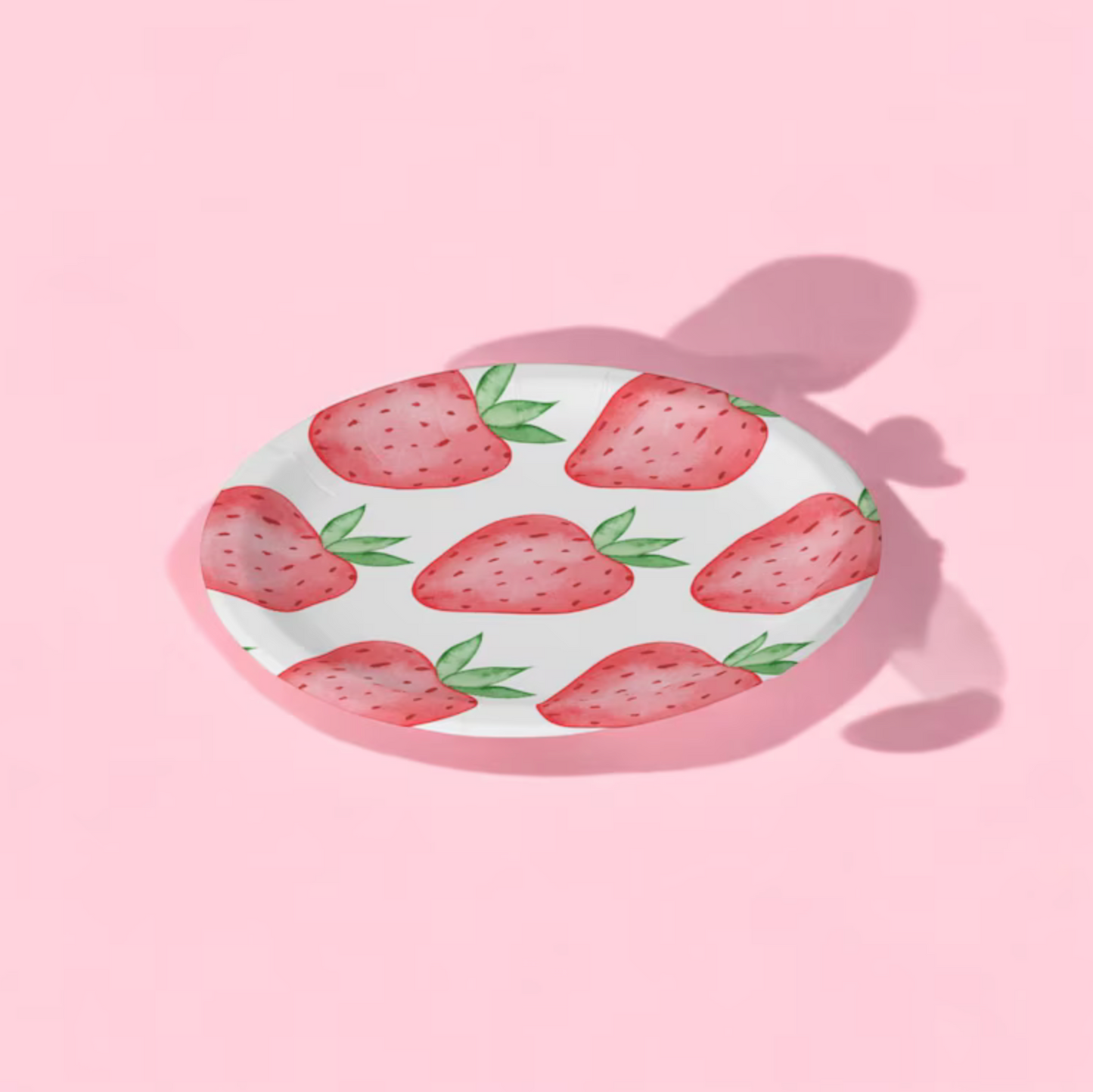 8 Count | Paper Party Plates | Strawberry Theme | Berry 1st Birthday Party Plates | Birthday Decorations and Supplies