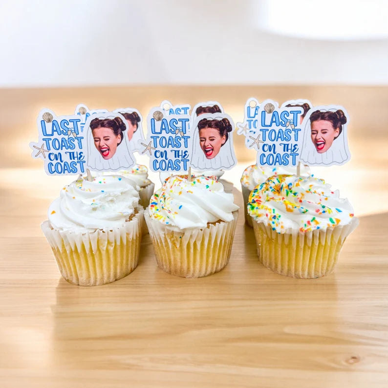 24 Last Toast on the Coast Cupcake Toppers