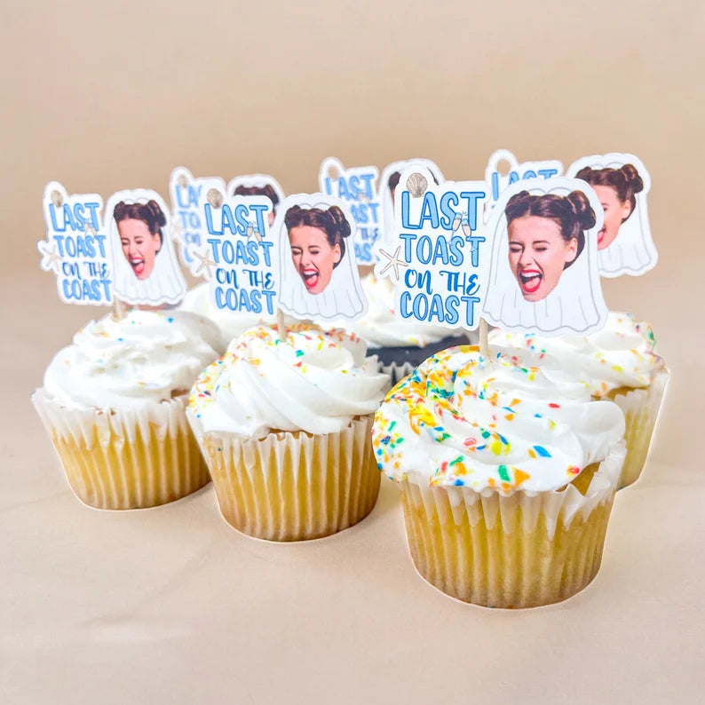 24 Last Toast on the Coast Cupcake Toppers