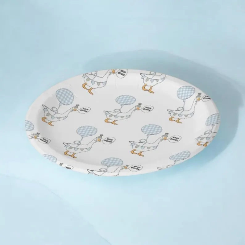 Silly Goose Birthday Plates | 8 Count | Dessert Plates | Silly Goose 1st Birthday | Decorations |