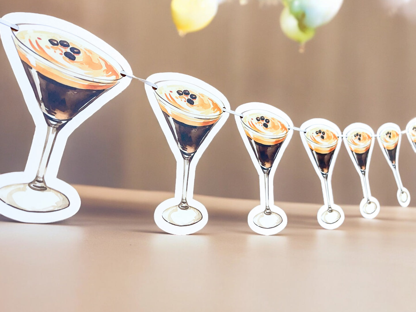 Espresso Martini Banner | 5 Foot Banner |  Paper and Party Supplies | Bikinis and Martinis | Martini Bachelorette | Martini Theme