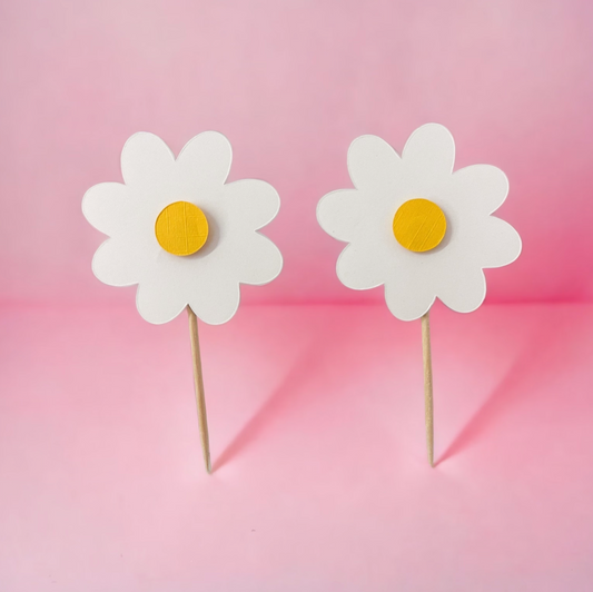 24 Daisy Cupcake Toppers | 2.5 Inches | Daisy Party Decor | Cupcake Decorations | Daisy Theme | First Birthday