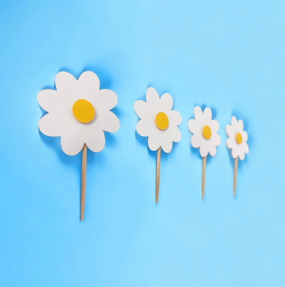 24 Daisy Cupcake Toppers | 2.5 Inches | Daisy Party Decor | Cupcake Decorations | Daisy Theme | First Birthday