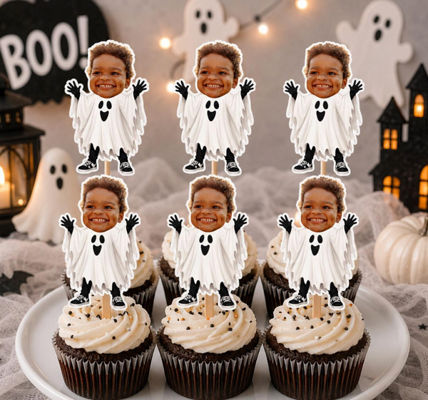 Spooky Ghost Cupcake Toppers