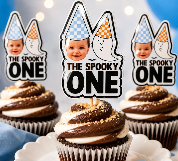 Blue Spooky One Cupcake Toppers