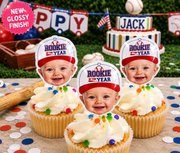 Rookie of the Year Hat Cupcake Toppers