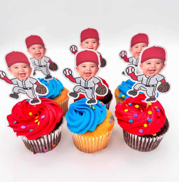 Baseball Pitcher Cupcake Toppers