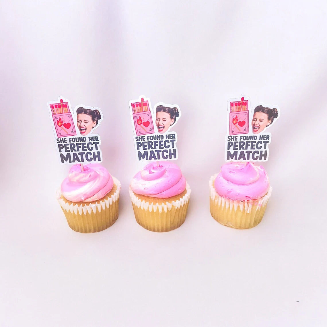 24 Perfect Match Toppers | Match Made in Heaven | Bride Theme | Cupcake Toppers | Bach Party Decorations | Bachelorette Decor