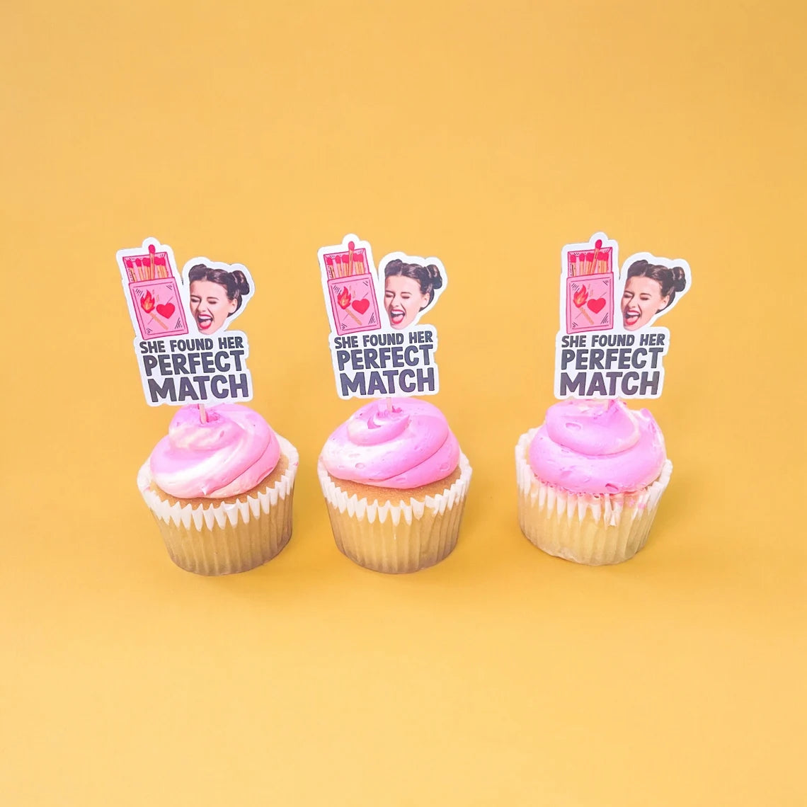 24 Perfect Match Toppers | Match Made in Heaven | Bride Theme | Cupcake Toppers | Bach Party Decorations | Bachelorette Decor