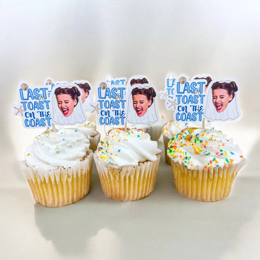 24 Last Toast on the Coast Cupcake Toppers