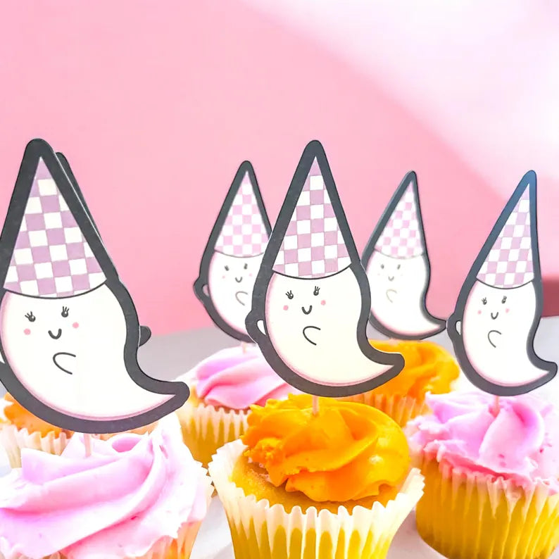 24 Little Boo Toppers | Halloween Birthday | 2nd Birthday Party Decorations | 24 Cupcake Toppers | Party Decorations | Little Boo