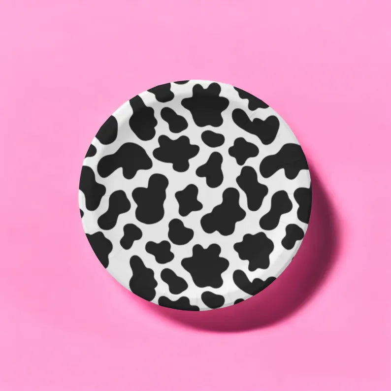 Cow Print Birthday Plates | 8 Count | Dessert Plates | Disco Cowgirl 1st Birthday | Decorations | Bachelorette