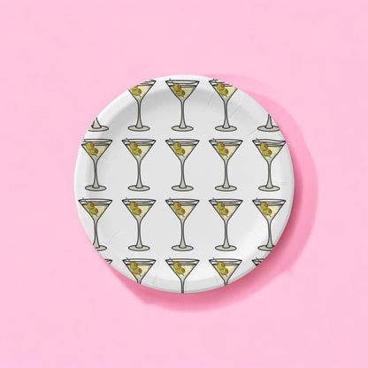 Martini Theme | 8 Count | Dessert Plates | Bikinis and Martinis Bachelorette | A tini bit older theme | Party Supply