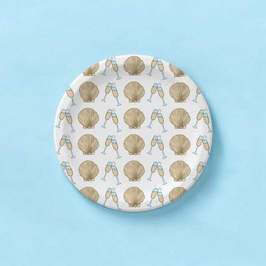 Last Toast on the Coast Theme | 8 Count | Dessert Plates | Beach Bachelorette | Last Toast Decorations and Supplies